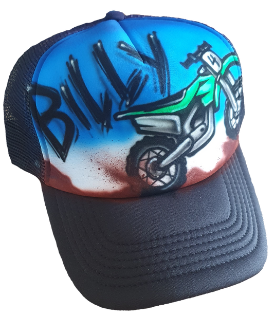 Airbrush Trucker Cap Motorbike Design 026